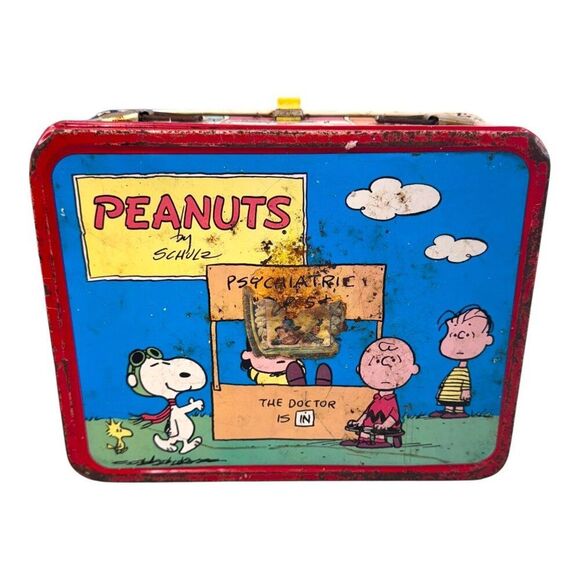 Vintage 1958 Peanuts Snoopy Lucy Lunchbox Featuring Comic Strip Graphics READ - Picture 9 of 16